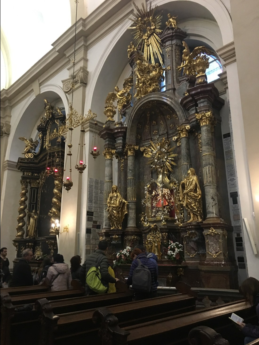 Inside a church In Prague